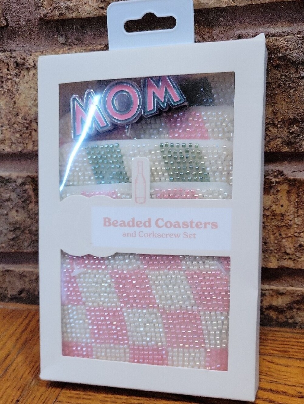 Beaded Coasters & Corkscrew Set New In Packaging - Picture 6 of 6